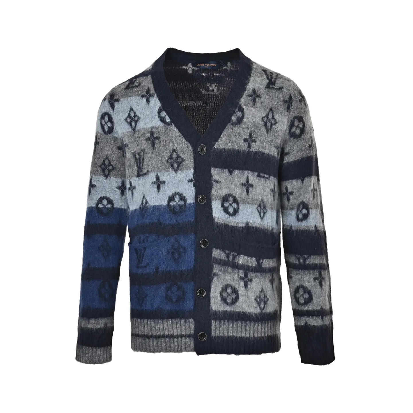 Louis Vuitton/Louis Vuitton contrasting jacquard mohair cardigan